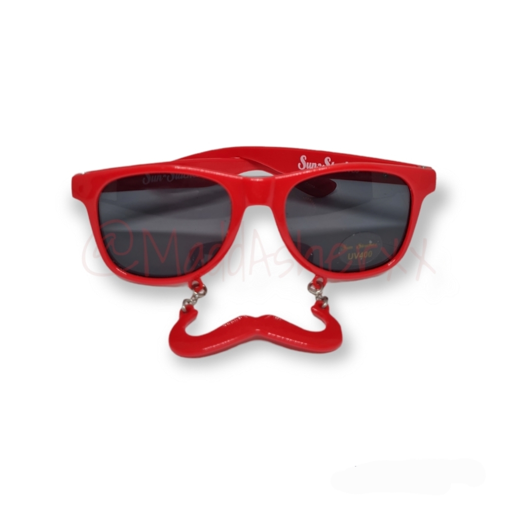 Sun 'Stache: Red Mustache Novelty Sunglasses ~NWT!